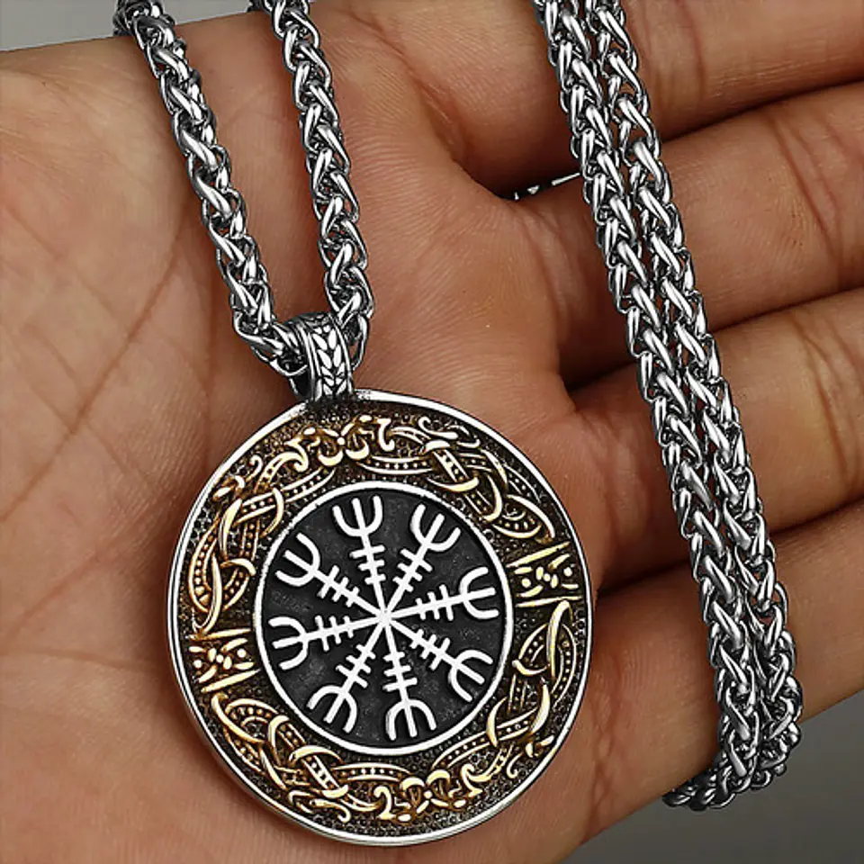 Collar Dije Nudo Celta Vikingo Acero Color Plata Para Hombre 13