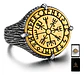 Anillo De Acero Vegvísir Rustico Vikingo Color Plata Hombre - Miniatura 1