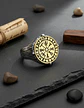 Anillo De Acero Vegvísir Rustico Vikingo Color Plata Hombre - Miniatura 4