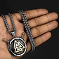Collar Vikingo Escudo Valknut Acero Color Plata Para Hombre Dorado - Miniatura 6