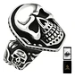 Anillo Hombre Calavera Cráneo Motociclista Acero Color Plata - Miniatura 1