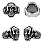 Anillo Hombre Calavera Cráneo Motociclista Acero Color Plata - Miniatura 2