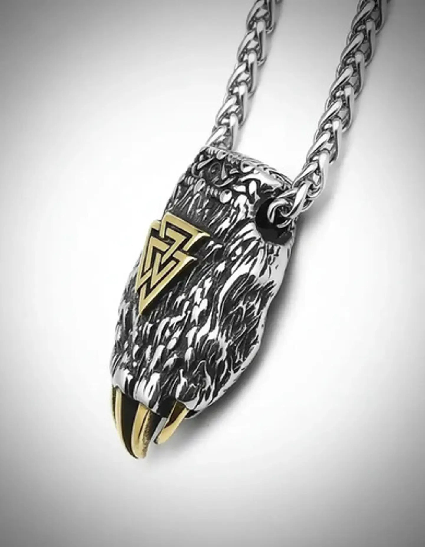 Collar Garra De Oso Nórdico Vikingo Acero Color Plata Hombre 2