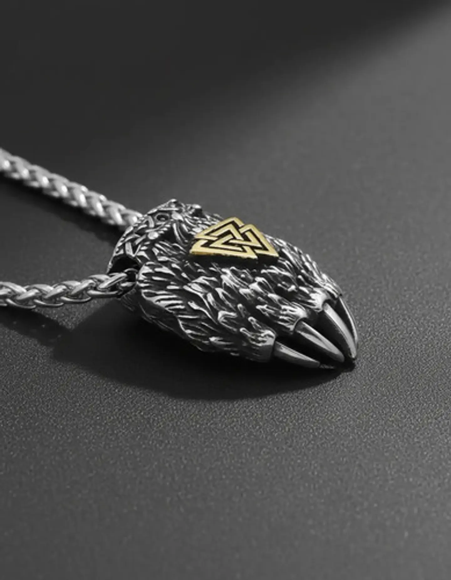 Collar Garra De Oso Nórdico Vikingo Acero Color Plata Hombre 6