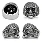 Anillo Gótico Forma Cráneo Calavera Acero Color Plata Hombre - Miniatura 2