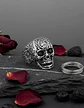 Anillo Gótico Forma Cráneo Calavera Acero Color Plata Hombre - Miniatura 5