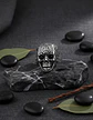 Anillo Gótico Forma Cráneo Calavera Acero Color Plata Hombre - Miniatura 6