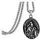 Collar Dije Guerrero Espartano Acero Color Plata Para Hombre - Miniatura 1