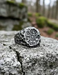 Anillo De Acero Vegvísir Brújula Vikingo Color Plata Hombre - Miniatura 4
