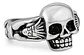 Anillo Gotico Cráneo Calavera Acero Color Plata Hombre Mujer - Miniatura 2