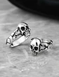 Anillo Gotico Cráneo Calavera Acero Color Plata Hombre Mujer - Miniatura 4