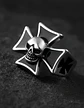 Anillo Calavera Cráneo Cruz Biker Acero Color Plata Hombre - Miniatura 4
