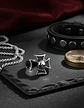 Anillo Calavera Cráneo Cruz Biker Acero Color Plata Hombre - Miniatura 6