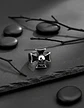 Anillo Calavera Cráneo Cruz Biker Acero Color Plata Hombre - Miniatura 7