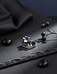 Anillo Calavera Cráneo Cruz Biker Acero Color Plata Hombre - Miniatura 8