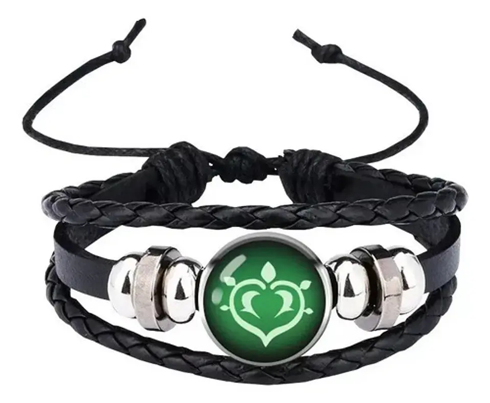 Pulsera Manilla Cuero Elements Genshin Impact Hombre Y Mujer 1