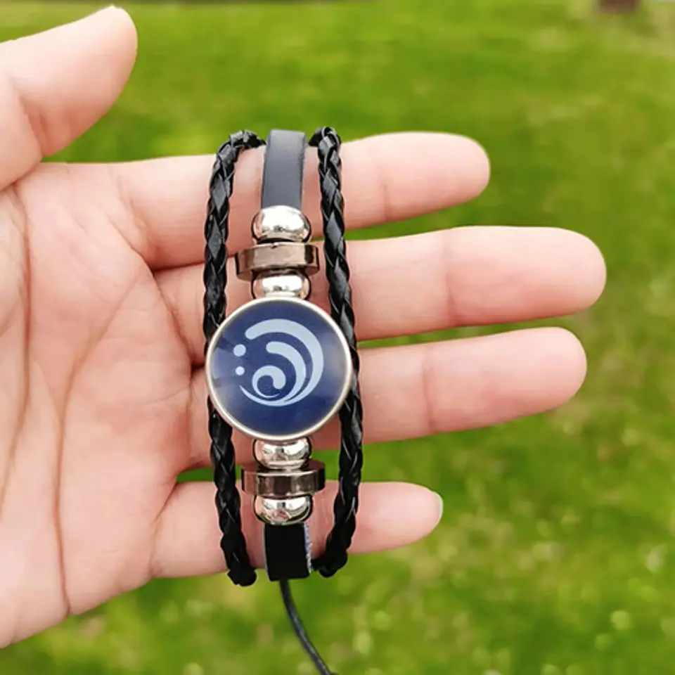 Pulsera Manilla Cuero Elements Genshin Impact Hombre Y Mujer 11