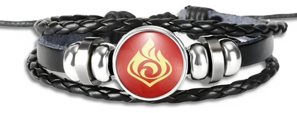 Pulsera Manilla Cuero Elements Genshin Impact Hombre Y Mujer 17