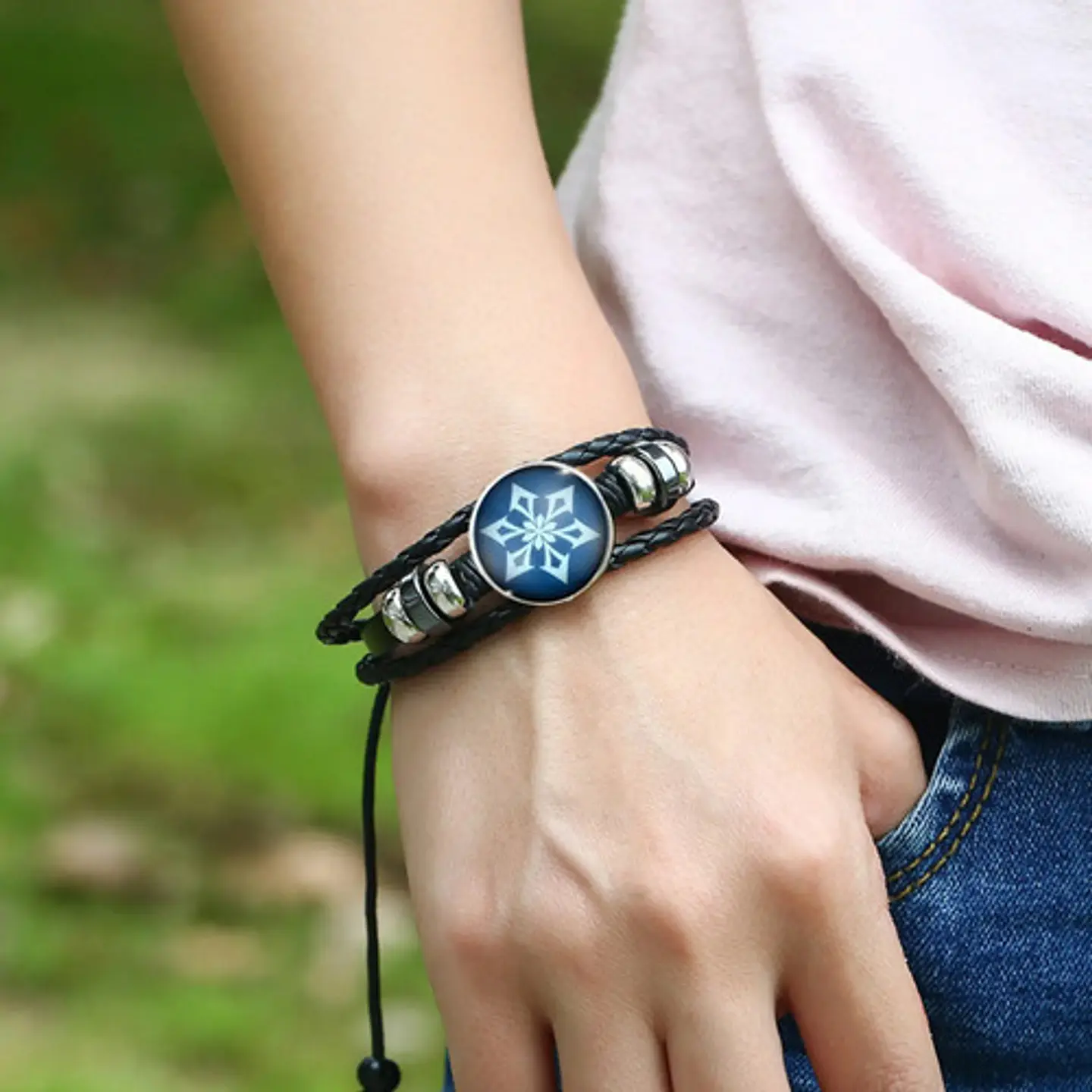 Pulsera Manilla Cuero Elements Genshin Impact Hombre Y Mujer 25