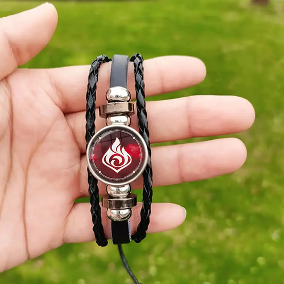 Pulsera Manilla Cuero Elements Genshin Impact Hombre Y Mujer 33