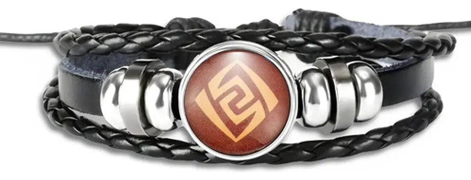 Pulsera Manilla Cuero Elements Genshin Impact Hombre Y Mujer 38