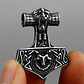 Collar Dije Thor Lobo Vikingo Acero Color Plata Para Hombre - Miniatura 4