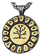 Collar Para Hombre Con Dije Medalla Vikingo Árbol Yggdrasil Dorado - Miniatura 1