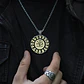 Collar Para Hombre Con Dije Medalla Vikingo Árbol Yggdrasil Dorado - Miniatura 6
