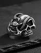Anillo Serpiente Cráneo Calavera Acero Color Plata Hombre - Miniatura 3