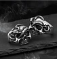 Anillo Serpiente Cráneo Calavera Acero Color Plata Hombre - Miniatura 8