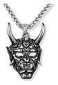Collar Para Hombre Con Dije Demonio Diablo Acero Color Plata - Miniatura 8