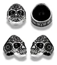 Anillo Flor Mandala Cráneo Calavera Acero Color Plata Hombre - Miniatura 2