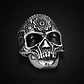 Anillo Flor Mandala Cráneo Calavera Acero Color Plata Hombre - Miniatura 4