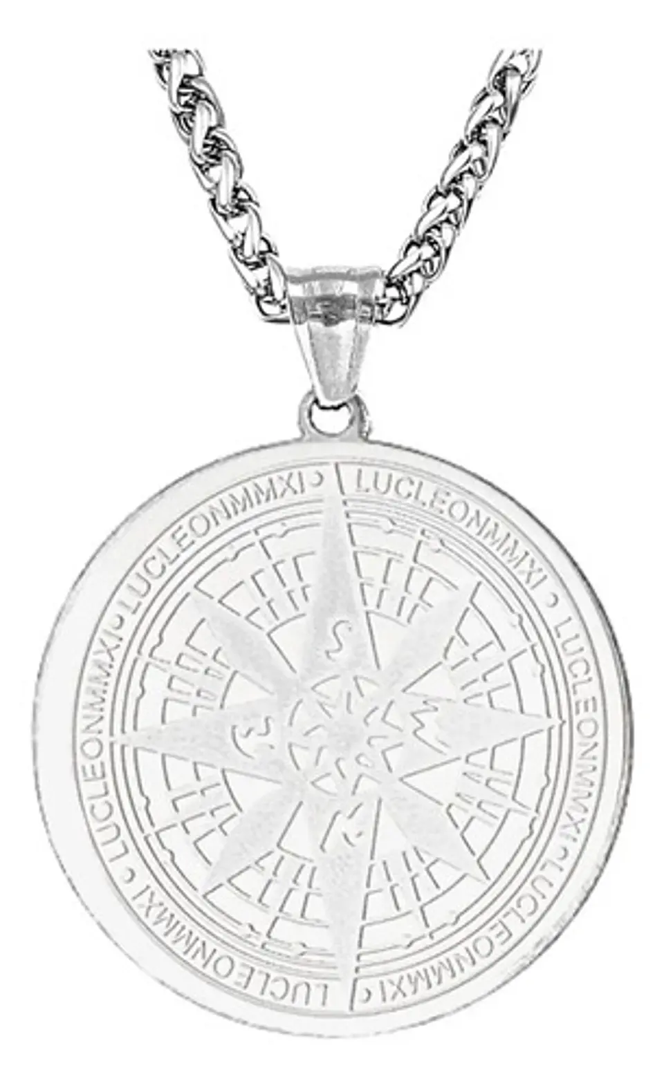 Collar Dije Brujula Nautica Acero Color Plata/oro Hombre 1