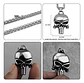 Collar Para Hombre Con Dije The Punisher Cráneo Color Plata - Miniatura 2