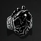 Anillo Forma Corazón Rustico Acero Color Plata Oscuro Hombre - Miniatura 2