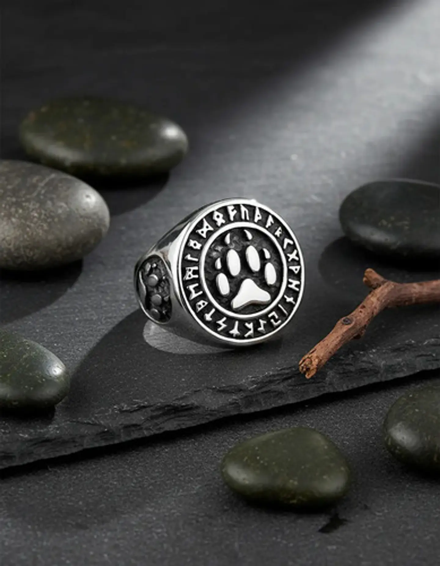 Anillo Para Hombre Mujer Con Garra Lobo Vikingo Color Plata 6