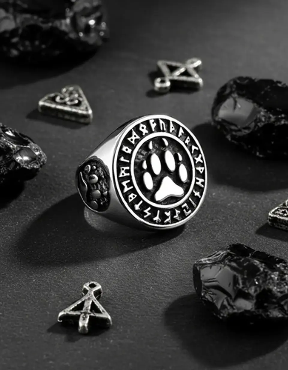 Anillo Para Hombre Mujer Con Garra Lobo Vikingo Color Plata 7
