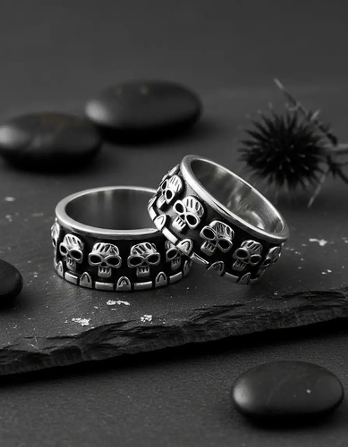 Anillo Argolla Para Hombre Cráneo Calavera Acero Color Plata 7