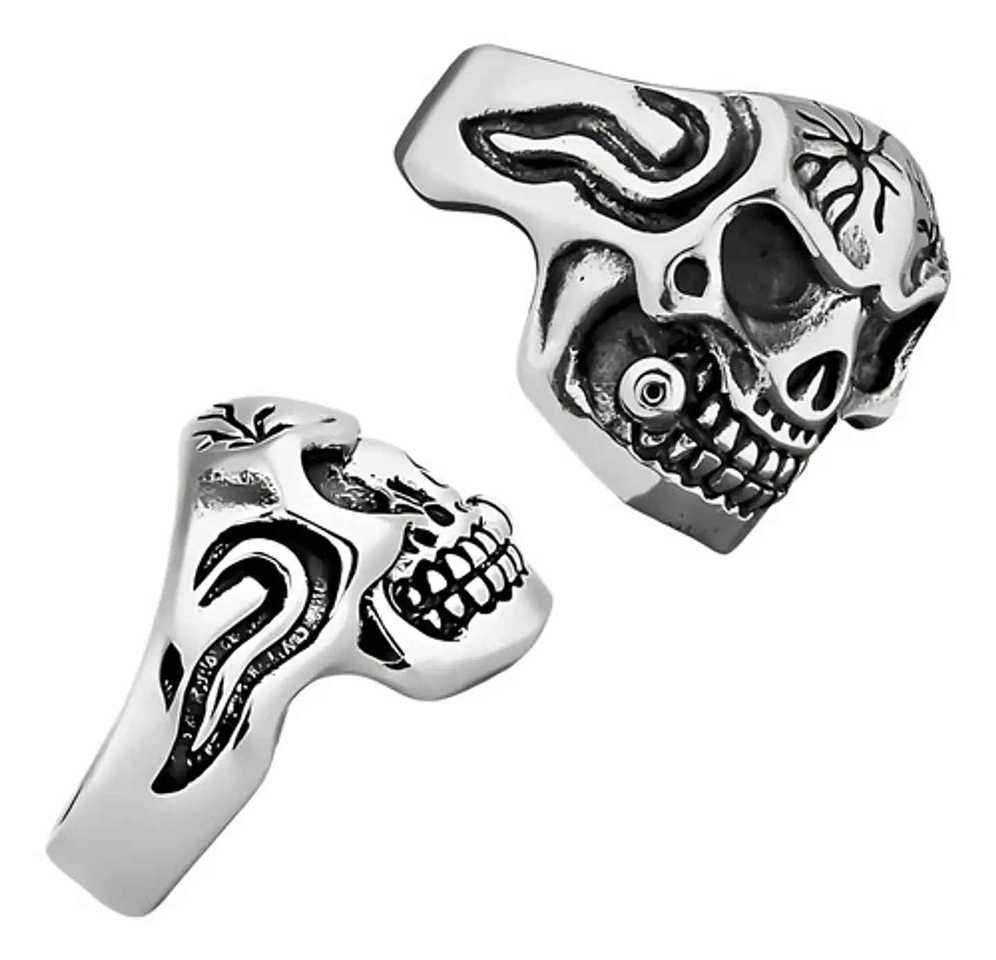 Anillo Gótico Cráneo Calavera Punk Acero Color Plata Hombre 3