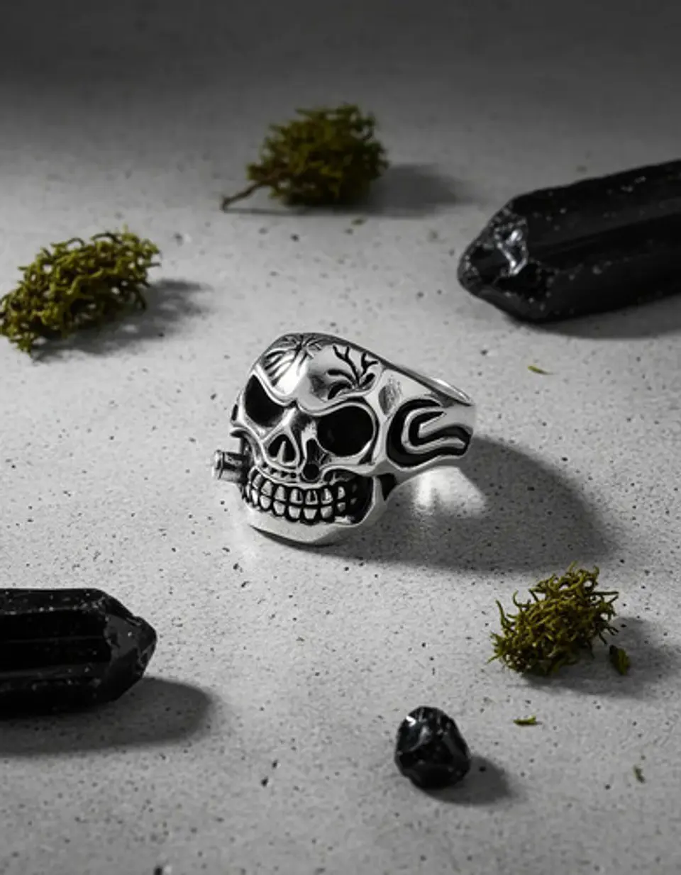 Anillo Gótico Cráneo Calavera Punk Acero Color Plata Hombre 5
