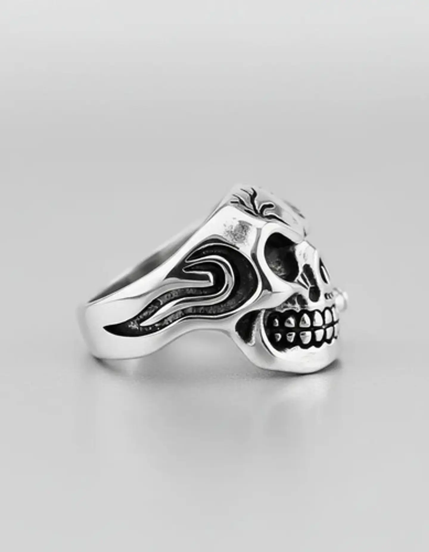 Anillo Gótico Cráneo Calavera Punk Acero Color Plata Hombre 6