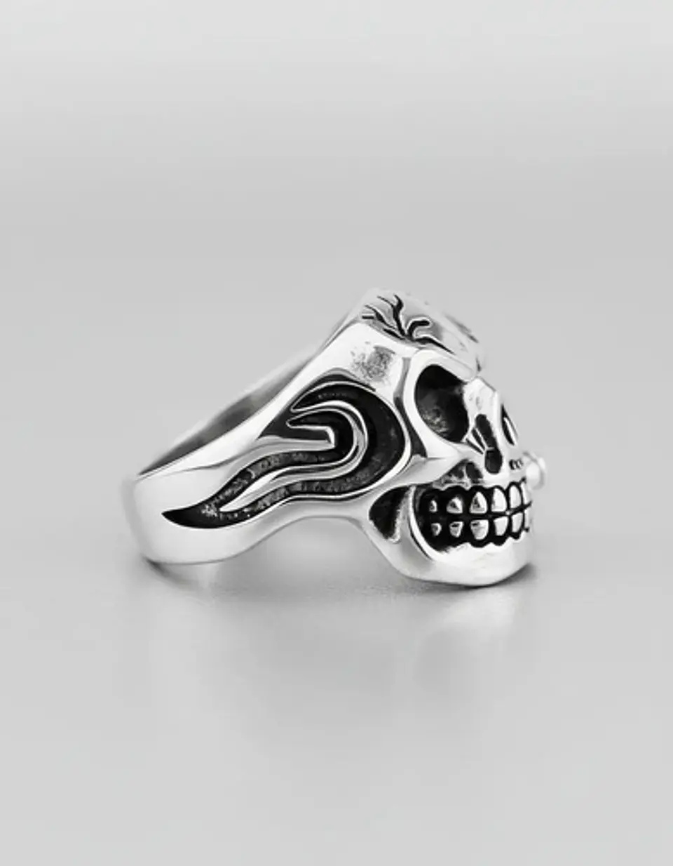 Anillo Gótico Cráneo Calavera Punk Acero Color Plata Hombre 6