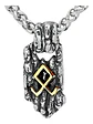 Collar Dije Rustico Runa Vikingo Acero Color Plata Hombre - Miniatura 1