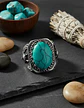 Anillo Acero Piedra Buho Craneo Rustico Color Plata Hombre - Miniatura 5
