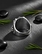 Anillo Acero Piedra Buho Craneo Rustico Color Plata Hombre - Miniatura 6