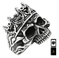 Anillo Rey Calavera Cráneo Skull Color Plata De Acero Hombre - Miniatura 1