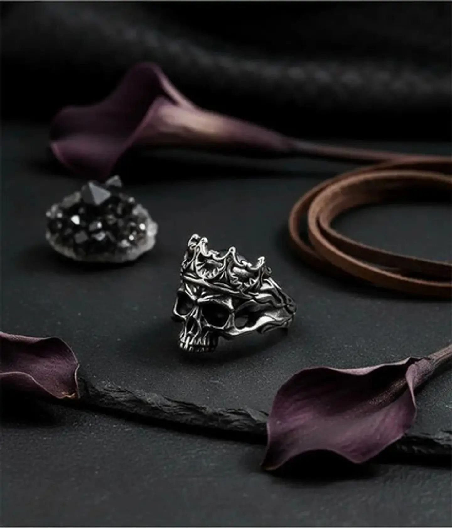 Anillo Rey Calavera Cráneo Skull Color Plata De Acero Hombre 6