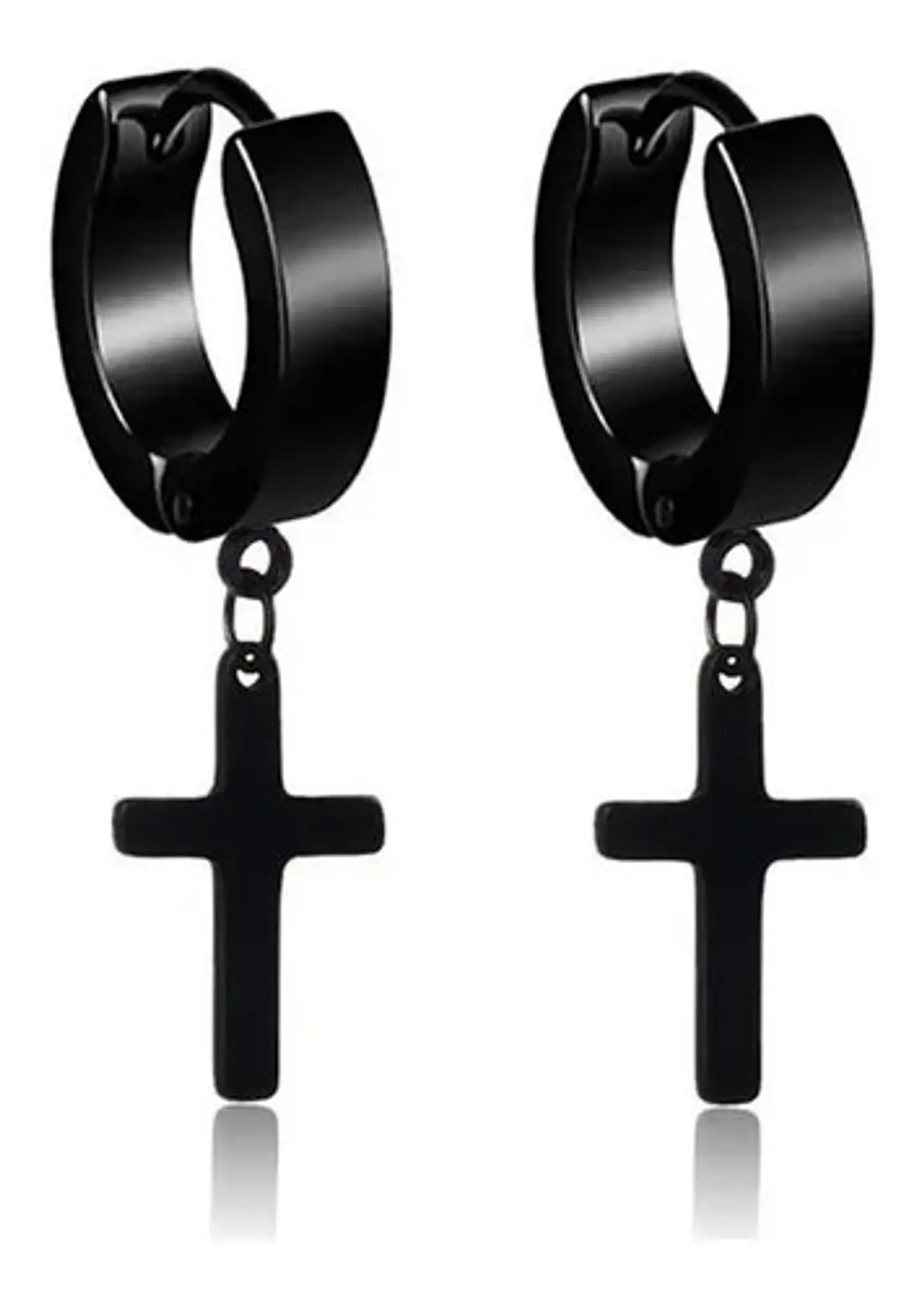 Aretes Pendientes Candongas Cruz Acero Inoxidable Hombre 8
