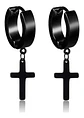 Aretes Pendientes Candongas Cruz Acero Inoxidable Hombre - Miniatura 8